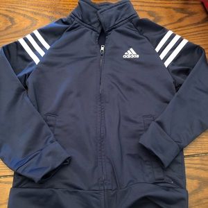Boys navy adidas track jacket